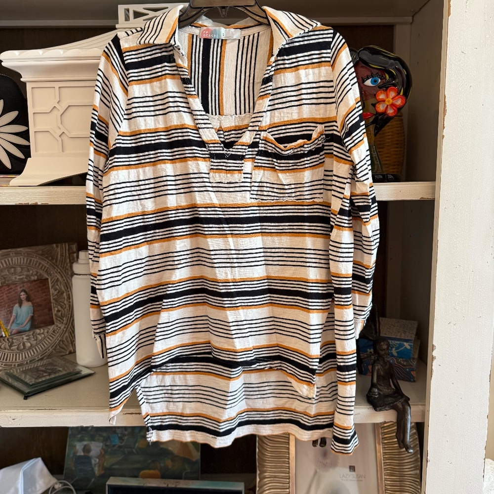 Free People FP Beach movement striped breaker tunic top XS - Picture 3 of 6